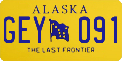AK license plate GEY091
