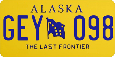 AK license plate GEY098