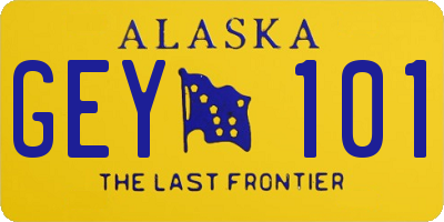 AK license plate GEY101