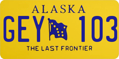 AK license plate GEY103