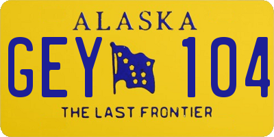 AK license plate GEY104