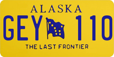 AK license plate GEY110