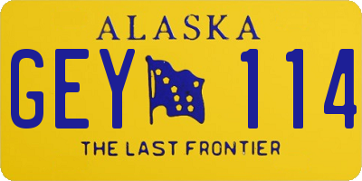 AK license plate GEY114