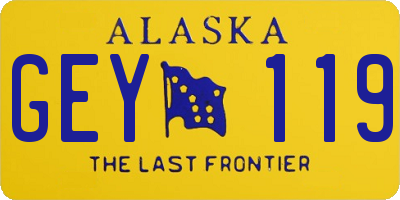 AK license plate GEY119