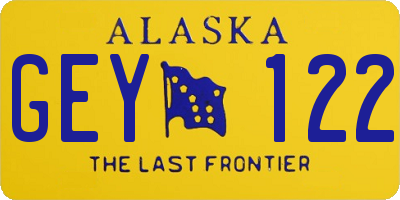 AK license plate GEY122