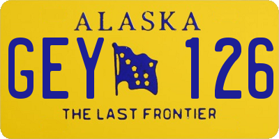 AK license plate GEY126