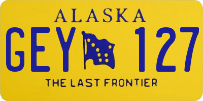 AK license plate GEY127