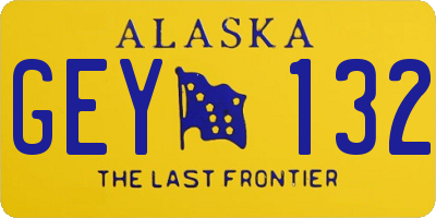 AK license plate GEY132