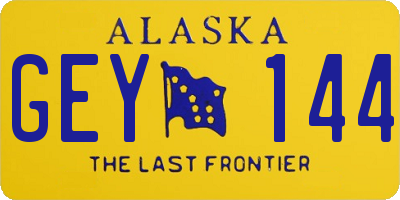 AK license plate GEY144