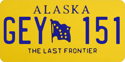 AK license plate GEY151