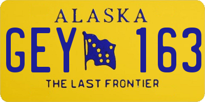 AK license plate GEY163
