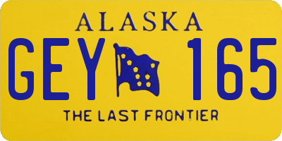 AK license plate GEY165