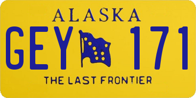 AK license plate GEY171