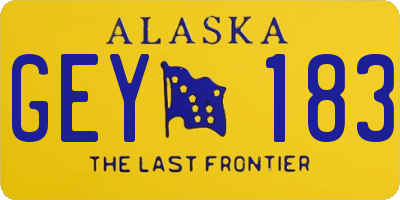 AK license plate GEY183