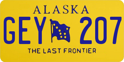 AK license plate GEY207