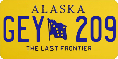 AK license plate GEY209