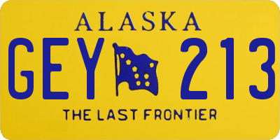 AK license plate GEY213