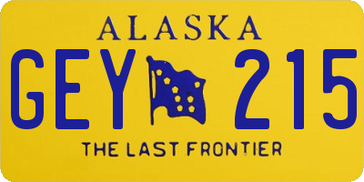AK license plate GEY215