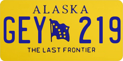 AK license plate GEY219