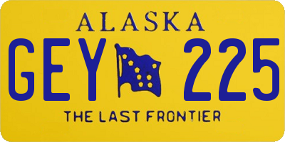 AK license plate GEY225