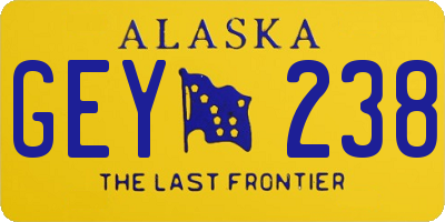 AK license plate GEY238