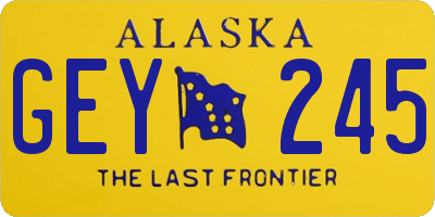 AK license plate GEY245