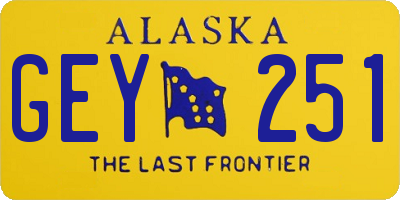 AK license plate GEY251