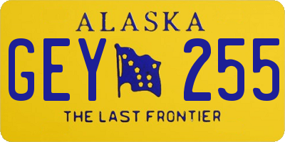 AK license plate GEY255