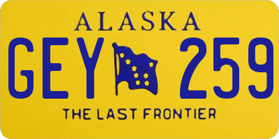 AK license plate GEY259