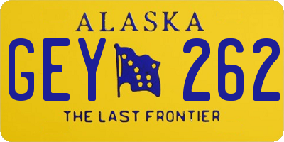 AK license plate GEY262
