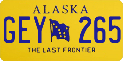 AK license plate GEY265
