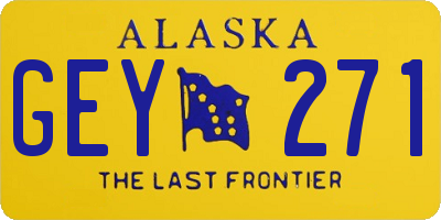AK license plate GEY271