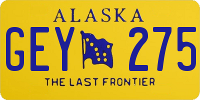 AK license plate GEY275