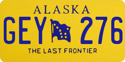 AK license plate GEY276