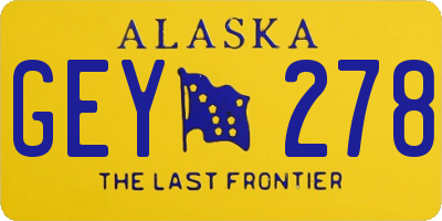 AK license plate GEY278