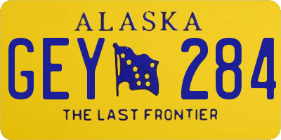 AK license plate GEY284