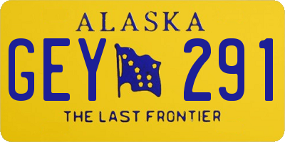 AK license plate GEY291