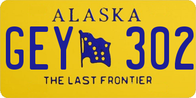 AK license plate GEY302