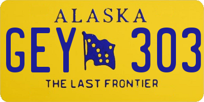 AK license plate GEY303