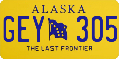 AK license plate GEY305