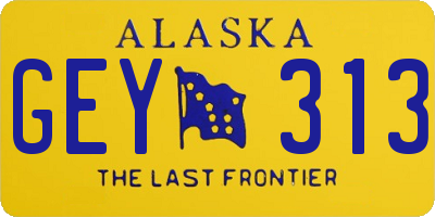 AK license plate GEY313