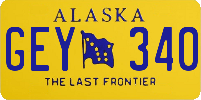 AK license plate GEY340