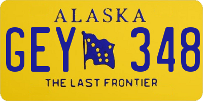 AK license plate GEY348