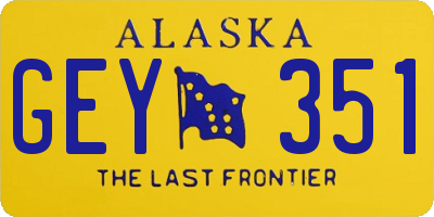 AK license plate GEY351