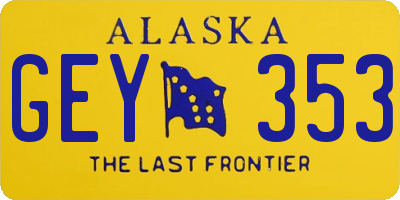 AK license plate GEY353