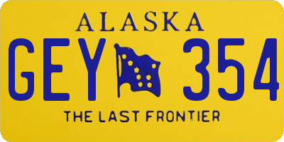 AK license plate GEY354