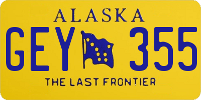 AK license plate GEY355
