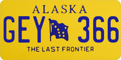 AK license plate GEY366