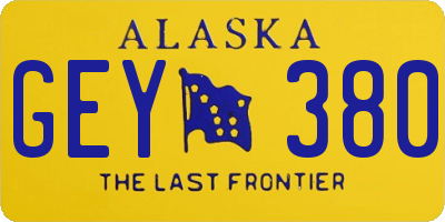 AK license plate GEY380
