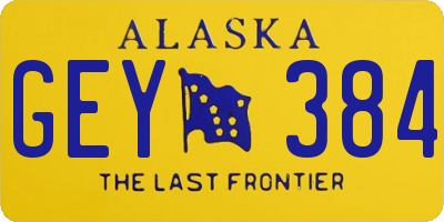 AK license plate GEY384